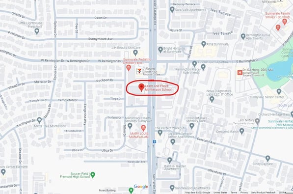 Sunnyvale CA map to a top-rated preschools
