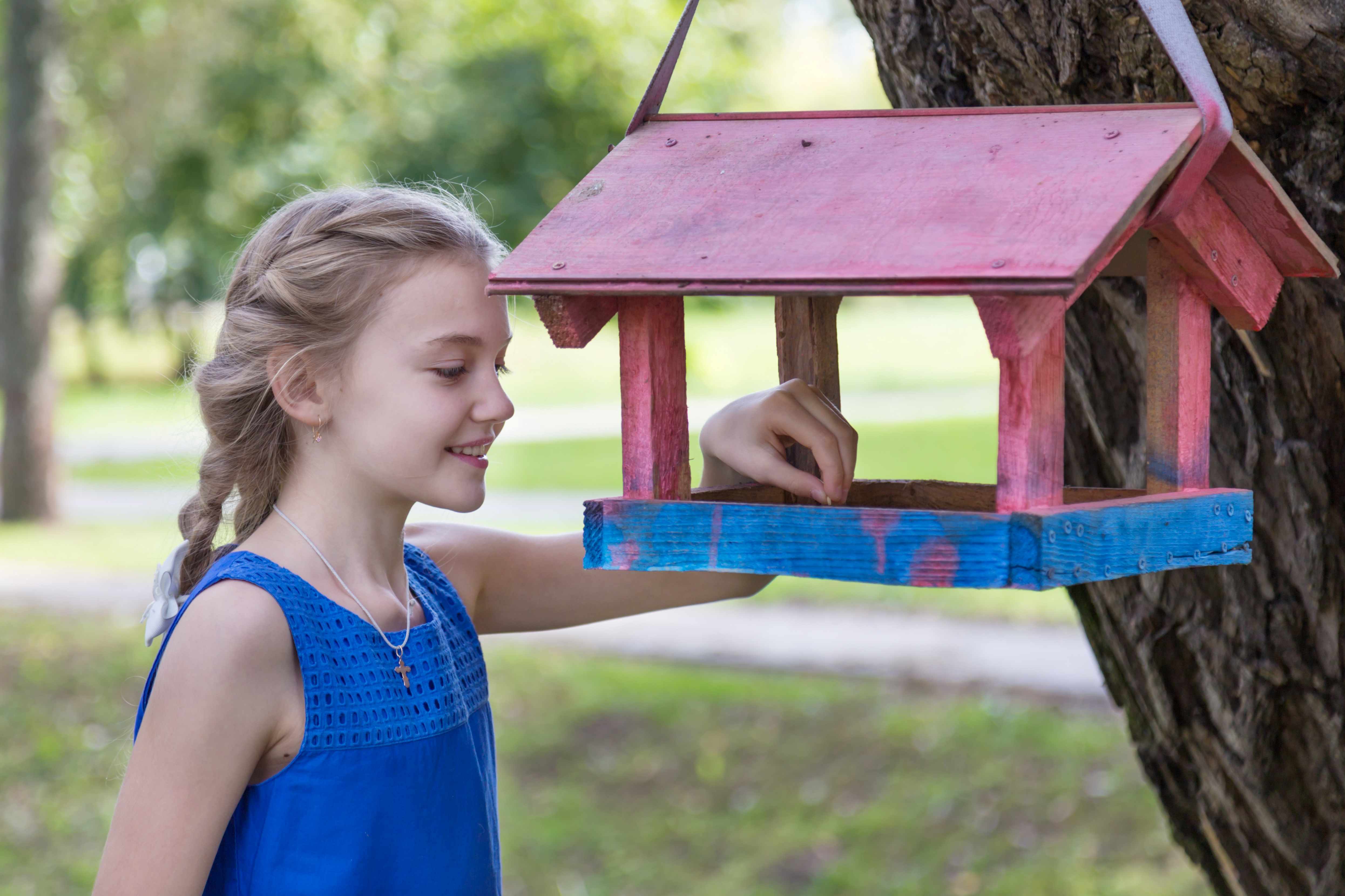 girl with birdhouse 